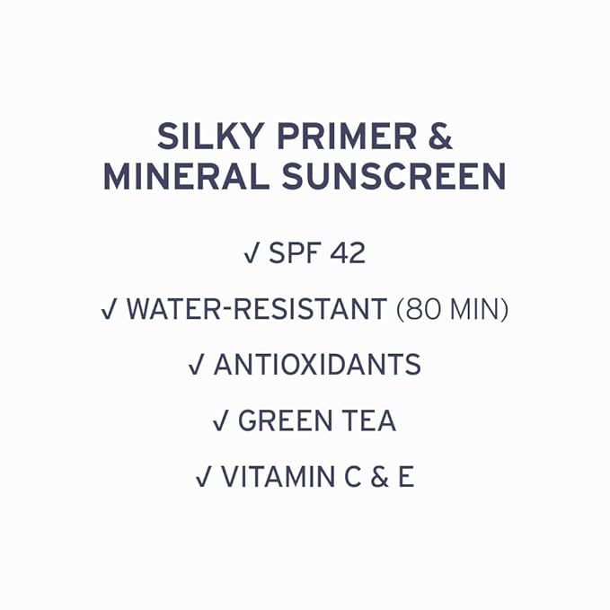 Santo Remedio, Piel Eterna, RADIANCE Silky Primer Mineral Sunscreen with SPF 42 (1.7 Fl Oz), Tinted Broad Spectrum Protection with Antioxidants and Vitamin C, Ivory Tone