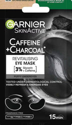 Garnier Charcoal Caffeine Depuffing Anti-Eye Bags Sheet Eye Mask (6 COUNT)