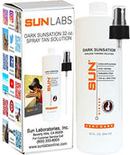 Airbrush Spray Tan Solution Dark Sunsation Very Dark Self Tanner 32 oz - Self Tanner - Use With Natural Sunless Airbrush HPLV, Tan Body and Face (Packaging May Very)