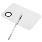 4 Pack Metal Makeup Palette, Makeup Mixing Palette with Spatula Makeup Palette Mixer Tray for Color Mixing and Makeup, Silver（2 Sizes）