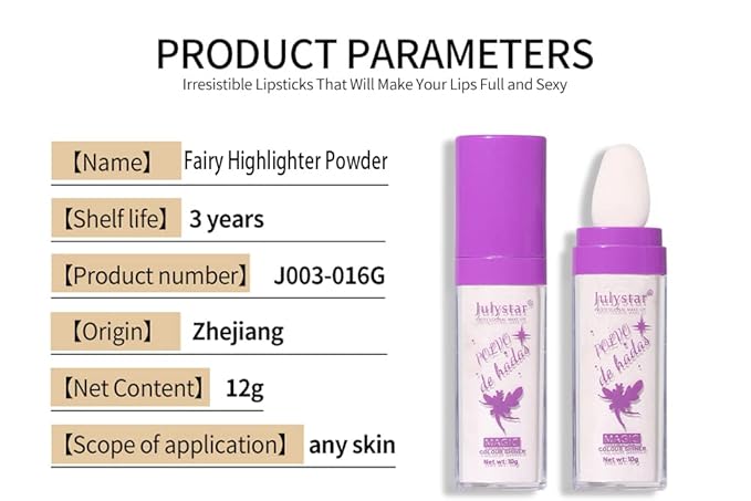 AKARY Shimmer Highlighter Powder, Fairy Polvo De Hadas Highlighter Powder & Blush Stick, Instant Glow Luminizer Duo, Glitter Body Face Hair High Gloss Stick, Sparkle Smudge-Proof Highlighter Stick Party Makeup (B1- #2)