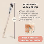 HALEYS Concealer Brush VEGAN+CRUELTY-FREE, Sustainable Wood, Vegan Bristles for Airbrushed Finish, For Creams,Liquids, Powder, Streak-free, Perfect Blending, Buffs, Smooths with Control, Special shape