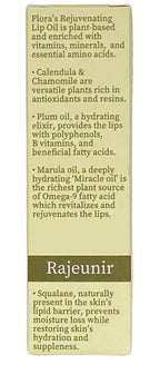 Flora Calendula & Chamomile Lip Oil | Organic, Plant-Based | Rejuvenate | 10 ml | Made in Canada