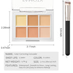 6 Color Correcting Concealer Palette With Concealer Brush, Tattoo Concealer, Cream Contouring Makeup Kit, Corrects Dark Circles Red Marks Scars Light Mediumor creamy concealer A2