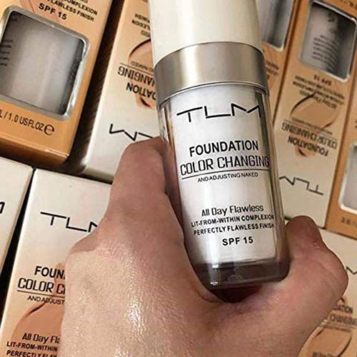 2PCS TLM Colour Changing Foundation - Flawless Coverage, Lightweight Formula, Adapts to Skin Tone, Hides Wrinkles & Lines, Hydrating & Long-Lasting, BB Cream Makeup Base Concealer Cover