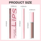 evpct Retractable 1Pcs Lip Liner Pencils and 1 Pcs Lip Gloss Makeup Set for Shaping & Sculpting Lips, Taupe Long-Lasting Waterproof Longwear Matte Rich Lip Colors Liner Crayon Liquid Lipstick 12#