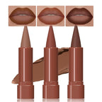 3Pcs Gradient Matte Lipstick Crayon Lip Liner pencil, Flawless Contour Gradual Ombre Effect lip Pencil, Lipstick for Women Long Lasting Waterproof Smudge Proof Lipstick Pencil 01#+04#+05#