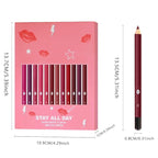 evpct 12Pcs Matte Waterproof Lip Liner Crayon Pencils Set Packs for Shaping & Sculpting Lips, Nude Pink Chestnut Maroon Dark Taupe Brown Plum Purple Deep Red Creamy Lipstick and Lip Liner Set