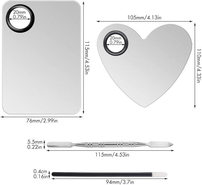 Makeup Palette Lipstick Applicator with Spatula Lip Gloss Brush Makeup Tool Set Suitable for Lipstick, Foundation and Other Cosmetic Color Mixing(Makeup Palette Set)