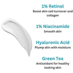 Retinol Face and Undereye Cream with Hyaluronic Acid, Niacinamide & Green Tea 0.5 oz