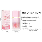 AKARY Soft Cream Blush Makeup, Velvet Mousse Liquid 06 Chocolate