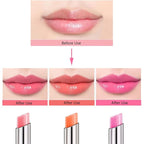 evpct 3Pcs Peach Strawberry Orange Color Changing Change Lipstick Lip Balm Set for Women Korean Magic Lipstick Color Change Changing Lip Tint Tinted Stain Balm Long Lasting Waterproof Crystal Lipstick