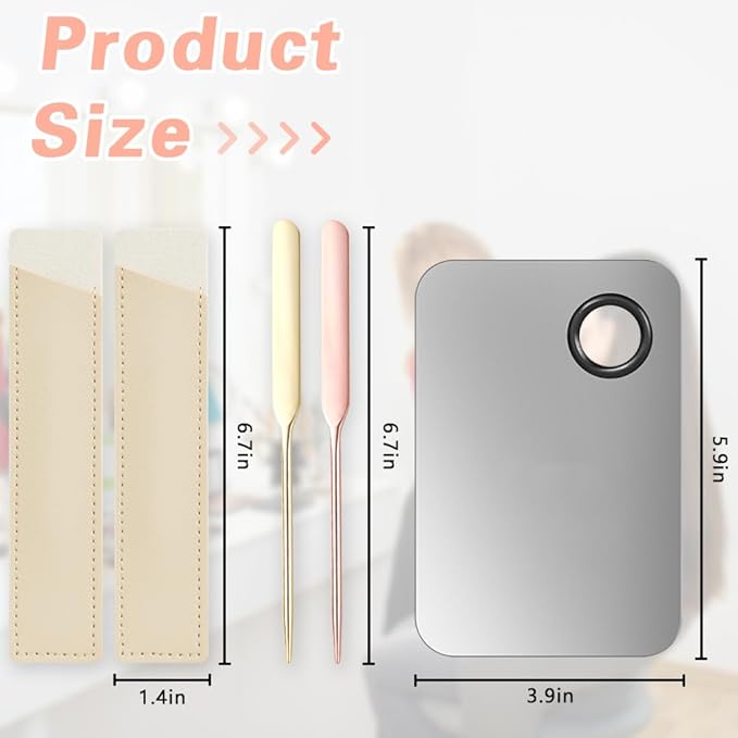 5PCS Makeup Mixing Palette, Stainless Steel Cosmetic Makeup