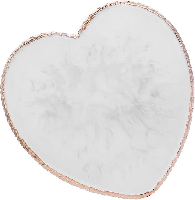 Resin Nail Art Palette Gold Edge Nail Holder Heart Shaped Color Makeup Foundation Mixing Tools Display Board Gel Nail Art Color Mixing Palette Painting Tray Manicure Tool