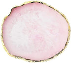 Resin Nail Art Palette, Nail Painting Mixed Color Palette, Gilded Edge Nail Gel Color Makeup Display Board Pallet (Pink)