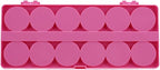 Nail Art Palette, 24 Grid Plastic Nail Art Paint Color Mixing Palette Plate Watercolor Pigment Color Mixing Case Manicure Drawing Tray(Rose Red)
