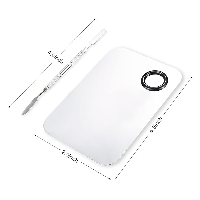 Makeup Mixing Palette, Upgrad Stainless Steel Metal Mixing Tray with Spatula Artist Tool for Mixing Foundation Nail-Art