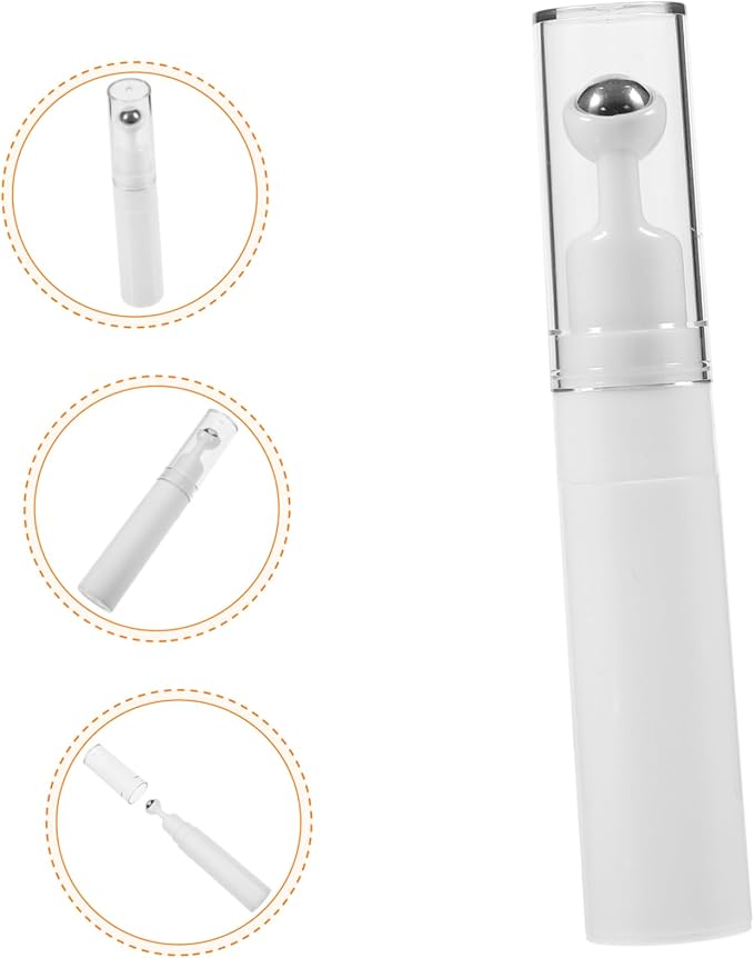 balacoo Creami Buttercream Essential Oil Eye Creams Refillable Cream Bottle Empty Roller Ball Applicator Eye Cream Applicator White Portable Acrylic Dispensing Bottle Travel