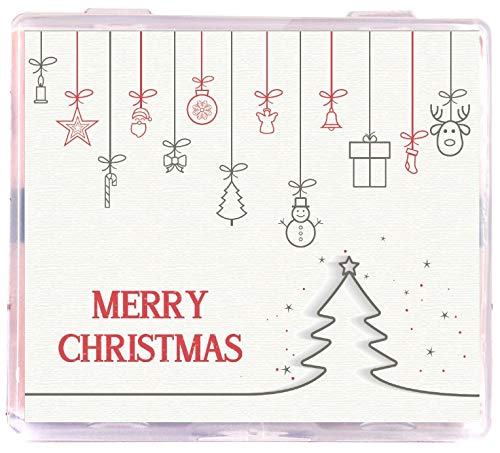 [200 Counts + Mirror Case] Christmas Edition Natural Bamboo Charcoal Oil Blotting Sheets for Face with Mirror Case