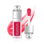 Hydrating Lip Glow Oil, Lip Oil Gloss Transparent Toot Tinted Nourishing Long Lasting Repairing Lightening Lip Lines (STRAWBERRY) 0.2 OZ