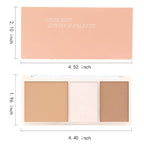 3 IN 1 Brown Nude Face Highlight Bronzer Powder Palette for Face Cheeks Contour Brightening, Buildable Matte Coverage Natural Makeup,Ultra Sculpt Nose Shadow Eyeshadow Primer 02#