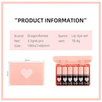 Miniling 6 Colors Lip Tint Stain Set，Korean Gloss Plumping Mini Liquid Lipstick，Multi-use and Cheek Tint，Long lasting Non-Stick Cup Waterproof, High Pigment, Vivid Color, Makeup, 1.0 Count