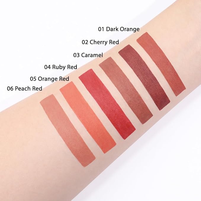 evpct Silky Smooth Lip Liner Pencil Retractable, Orange Red Lip Liner Creamy Long-Lasting Formula for Precision Contouring Matte Velvet Pigmented Rich Lip Colors Crayon Lipstick 05