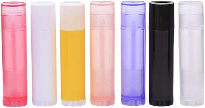 30 Pieces Multicolor Empty Lip Balm Container Tubes Lip Balm Empty Container Clear Tubes with Twist Bottom and Top Cap(Color Random)