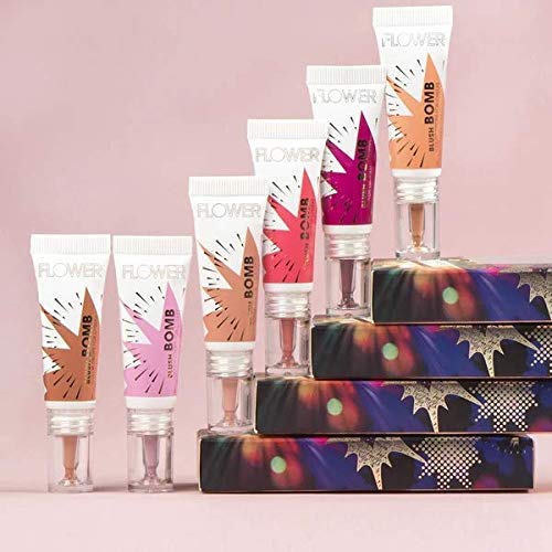 FLOWER Beauty By Drew Barrymore Liquid Blush Makeup Bomb Color Drops -Silky Lightweight Formula + Gel Cream Blush for Cheeks - Radiant + Glossy Finish - Buildable + Lightweight Formula - Cruelty-Free + Vegan (Bubbly)