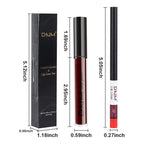 evpct 2Pcs Dark Deep Red Maroon Matte Lipstick and Lip Liner Makeup Set for Women Dark Blood Red Liquid Matte Brown Lipstick Lip Liner Stain long lasting waterproof Permanent Lipsticks 24 hours 17#