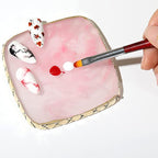 Square Nail Art Palette Painting Makeup Palette Tray Cosmetic Nail Gel Polish Colors Mixing Pallet Pink