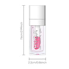Magic Color Changing Lip Oil, Ph Temperture Change Hydrating Plumping Moisturizing Lip Oil Gloss, Smooth Lip Lines Plump Lip,Transparent Plumping Clear Glossy Balm Care 0.2Fl oz #Clear To Pink
