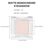 Eyeshadow Single Matte, High-Pigment Monochrome Eye Shadow Pressed Powder, Everyday Velvety Silky Eye Makeup Looks, Professional Long-Lasting Waterproof Single Eyeshadow Palette, Light Nude 01