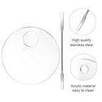 2PCS Acrylic Cosmetic Palette with 2PCS Spatula Tool,Makeup Palette Mixing Tray Apply for Foundation Eye Shadow Lipsticks Nail Art Professional Pigment Blending(Round)