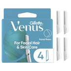 Gillette Venus Facial Razor Refills, Dermaplaning Exfoliating Replacement Blades, 4-Count