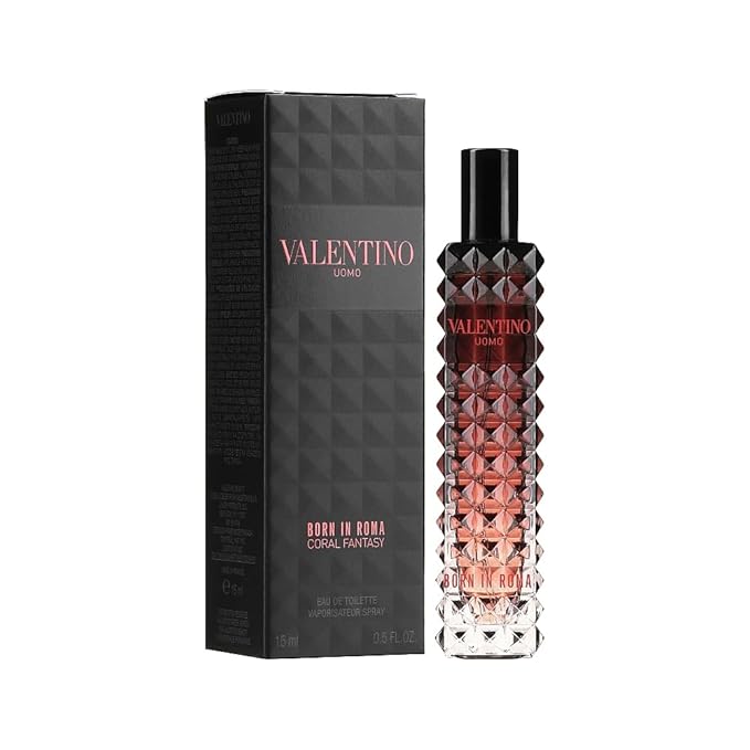 Valentino Uomo Born In Roma Coral Fantasy Perfume for Men Mini EDT Travel Spray 0.15 Fl Ounce