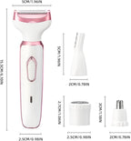 RUIM Electric Razor for Women, 4-in-1 Bikini Trimmer, Waterproof Electric Shaver for Women, Rechargeable Painless Pubic Hair Trimmer