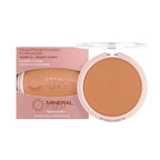 Mineral Fusion Pressed Powder Foundation, Warm 6 - Dark Tan Skin w/Golden Undertones, Age Defying Foundation Makeup with Matte Finish, Talc Free Face Powder, Hypoallergenic, Cruelty-Free, 0.32 Oz