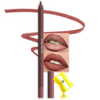 evpct 1Pcs Chestnut Matte Long Lasting Lip Liner Pencils Makeup for Shaping & Sculpting Lips, No Transfer Long Wear Waterproof Pigmented Lip Liner lipliners Crayon Lipstick Pencil Sharpener 12