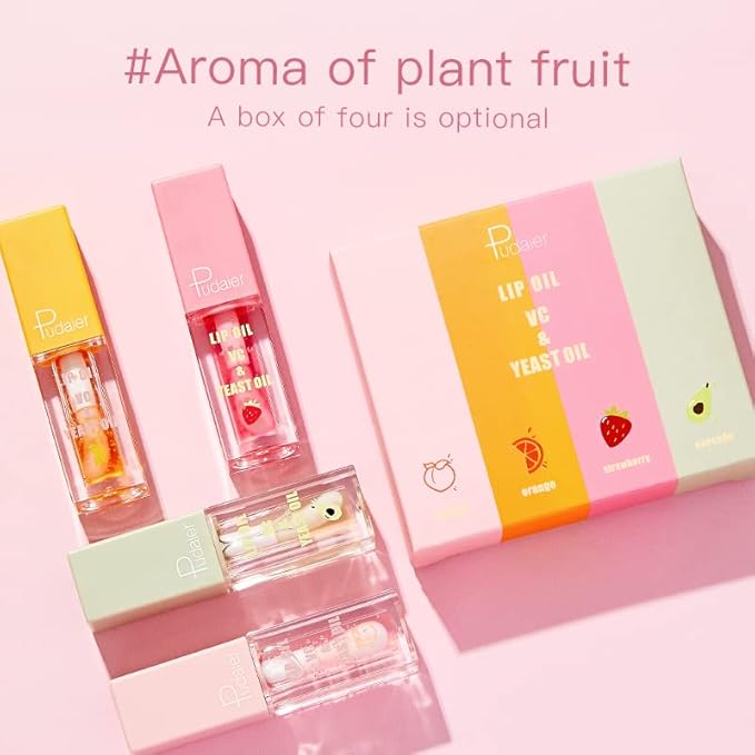 Plumping Lip Oil Set, Hydrating Lip Gloss Tinted Lip Balm Lip Care, Fruit Extract Lip Gloss Tinted for Dry Lip Moisturizing and Hydrating, Long Lasting Nourishing Non-sticky Cup (avocado)