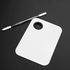 Makeup Palette, Stainless Steel Cosmetic Makeup Palette Professional Cosmetic Mixing Makeup Palette with Spatula Tool 6x4