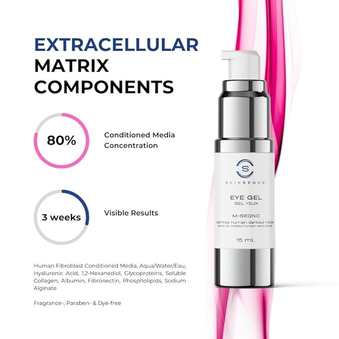 M-SEQNC Eye Gel | Advanced Eye Gel | Cell-Free Technology for Delicate Skin | Reduces Signs of Aging + Dark Circles | Innovative Formula to Promote Visible Results | 15ml