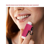 3PCS Lip Balm Holder Sleeves Keychain Sleeves(Black/Rose/Beige)