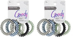 Goody Blue Trend Hair Coils - 5 Count - Dentless Jelly Bands Ponytailers for Women, Teens & Girls - Pain-Free Accessories for All Hair Types (Pack of 2)