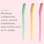 Face N Brow - 3 Beauty Groomers for Hair Removal, Ideal for Shaving, Exfoliating, Dermaplaning and Brow Shaping, Japanese Steel Gently Removes Facial Hair