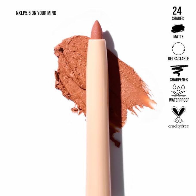 Retractable Waterproof Lip Liner with Built-in Sharpener NUDEX Collection (On Your Mind 5.5)