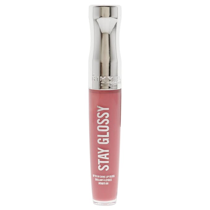Rimmel Stay Glossy Lip Gloss - Non-Sticky and Lightweight Formula for Lip Color and Shine - 150 Claridge's Ruby, .18oz