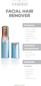 Facial Hair Removal for Women | Electric Razor Device Small Mustache Dermaplaning Remover Tools Tweezers Epilator Trimmer Face Dermaplane Shavers Beauty Gadgets Set Accessories by VISOFO (Topaz)