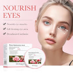 60PCS/30pairs Rose Hyaluronic Acid Moist Eye Mask Nourishing Eye Mask Hydrating Moisturizing Nourishing Eye Zone Eye Mask 80g