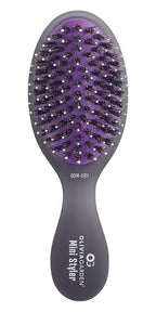 Olivia Garden OG Brush Styler, To Smooth and add Shine, All hair Types, pocket-size, perfect for travel, removable cushion, scalp hugging shape massages the scalp, for women, men and children, Black